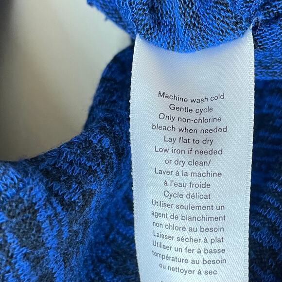 rag & bone Heathered Blue Black Size S Lightweight Knit Jane Mock Neck Sweater - Picture 7 of 9